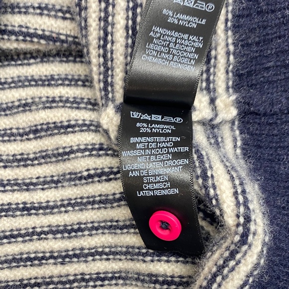 Tabitha Webb Striped Lambswool Cardigan Nautical Preppy Eclectic Artsy Large - Picture 9 of 11